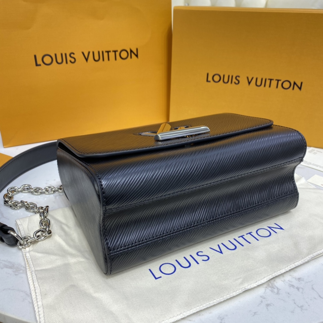 Louis Vuitton TWIST MM Handbag Epi Leather M50282 Black